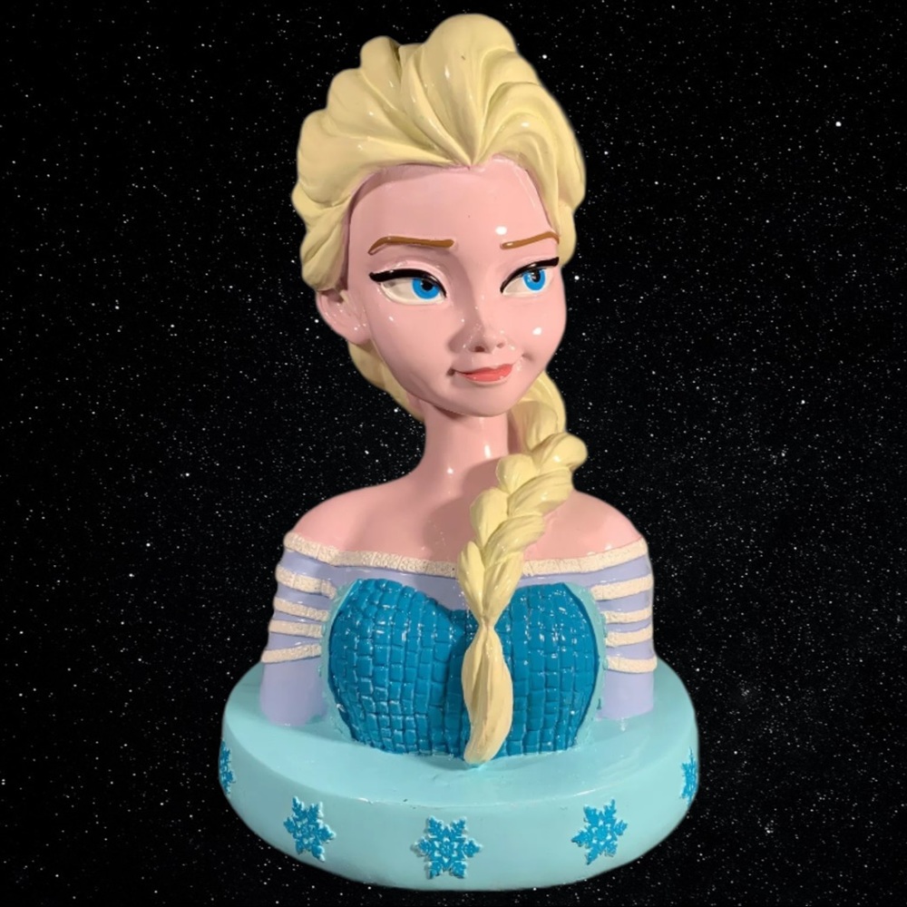 Disney Frozen Elsa Bust Ceramic Coin Piggy Bank 8"T 6”W